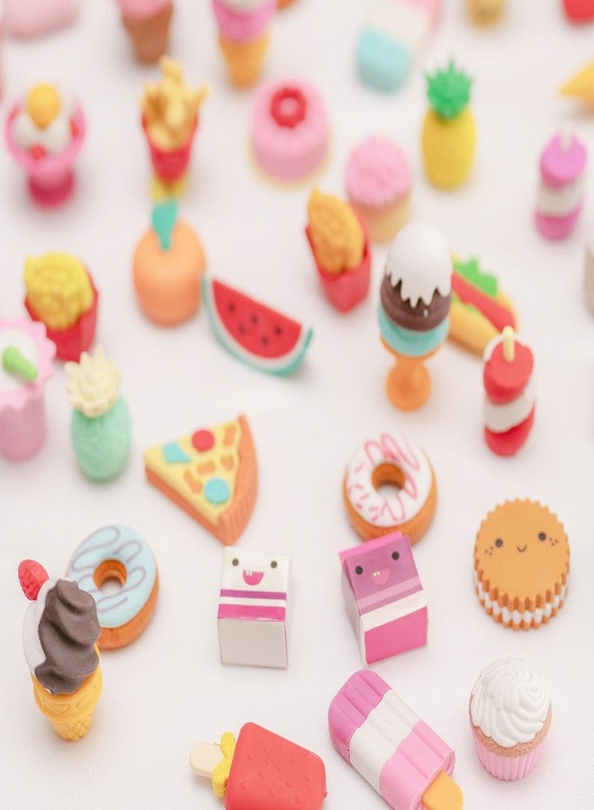 CLOCK KING 42Pcs 3D Food Erasers for Kids, All are Food Styles, Random Desktop Pets Toys Gifts, Mini Puzzle Classroom Rewards, Kids Party Favors Back to School Supplies - Image 4